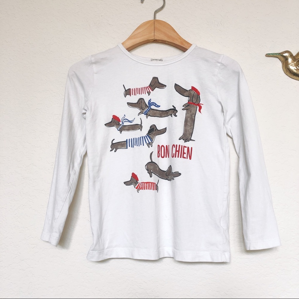 J crew Crewcuts French Dogs Long Sleeves T 6-7